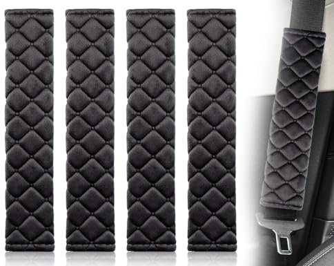 KAPSING 4 Piezas Almohadillas para cinturón de Seguridad de Coche, Almohadillas para cinturón, Hombreras para cinturón de Seguridad en el Coche para niños y Adultos, Correa para Hombro de Mochila