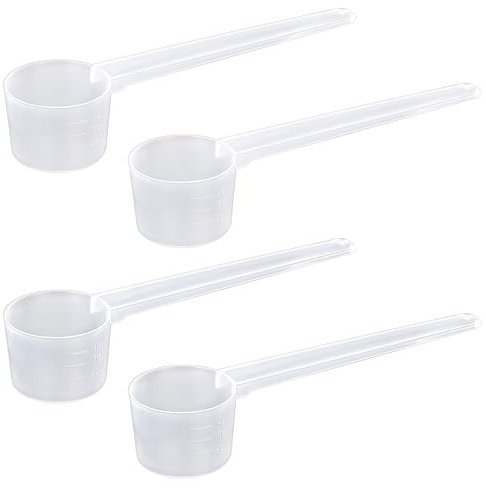 4 cucchiai dosatori trasparenti da 10 ml, 5 g con scala, per proteine in polvere, caffè, latte in polvere, cottura, cottura, misurazione, lavaggio in polvere, lavastoviglie