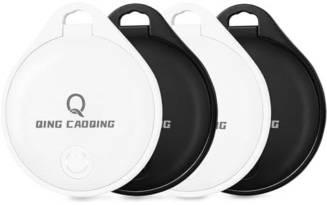QING CAOQING Air Localizzatore Tag 4 Pezzo Dov'è App(solo iOS）, Air Tracker Finder Tag per Portafogli, Chiavi, Zaini, Bagagli, Batteria Sostituibile Portachiavi Inclusi