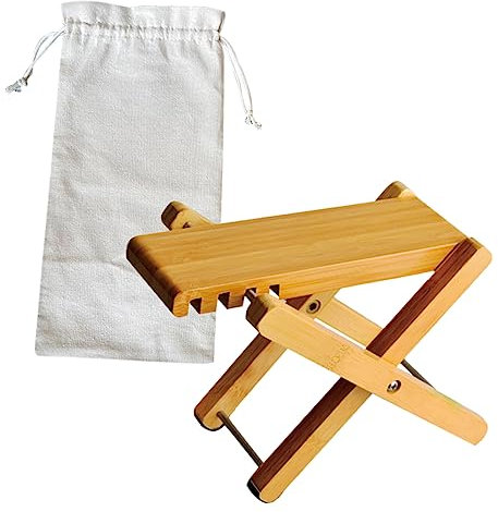ibasenice Faltbarer Gitarrenhocker Aus Holz Tragbar Mit Aufbewahrungstasche Verstellbares Design Kompakt Und Langlebig Für Musiker Für Gitarrenspieler Unterwegs