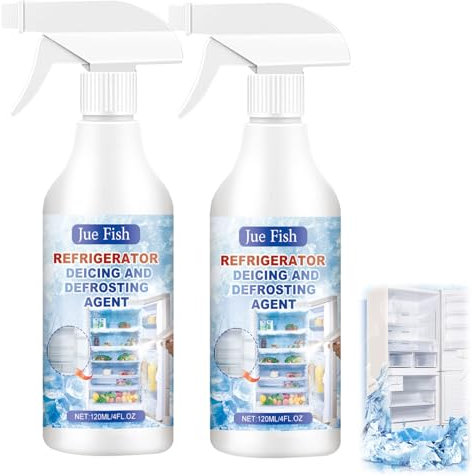 Defrosting Spray for Fridge Freezer, Rapid Fridge Defrosting Spray, Refrigerator Freezer Defroster,Powerful Freezer Deicer,Effective Ice Remover Deep FreezeSpray (2 * 120ml)