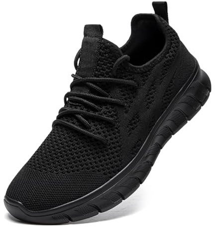 LANGFEUU Mens Trainers Breathable Lightweight Non-Slip Running Shoes | Mesh upper, EVA non-slip outsole, cushioned foam insole, for gym, running, walking, travel, daily use