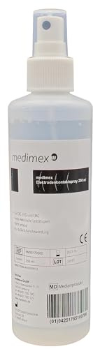 Elektrodkontaktspray 250 ml – hög ledningsförmåga för EKG, EMG, EEG, TENS & EMS elektroder – hudvänlig, fettfri, formaldehydfri – medicinska tillbehör – kontaktspray