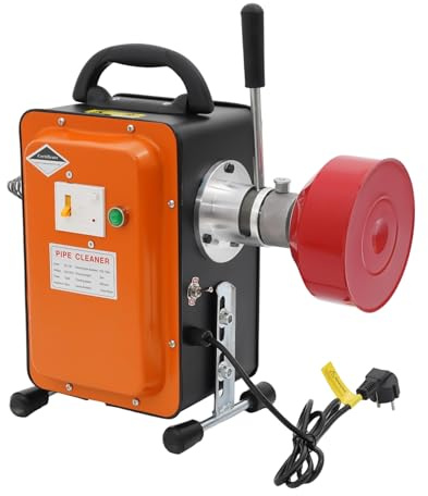 Elektrisk rörrengöringsmaskin, 750 W rörrensare 400 r/min professionell rörrengöringsenhet med 20 m rengöringslängd, 16 m och 2,5 m fjäder för Ø 20–150 mm rörledningar