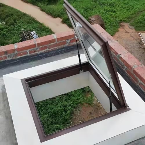 Fenêtre de Toit pour Maison avec puits de lumière, puits de lumière horizontaux, Petite fenêtre sur Le Toit d'un bâtiment, puits de lumière d'évacuation en Aluminium, Porte d'escalier de GRE