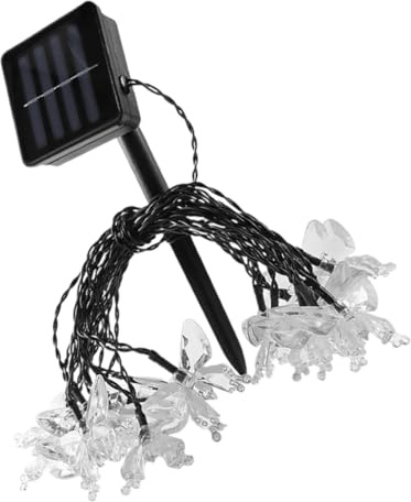 Toyvian Slinga Led-Utomhusbelysning Solcellslampor Färgglada Trädgårdslampor Solcellslampor Led-Hängande Lampor Utomhusträdgårdslampor Hängande Lampor För Gårdsmiljöer Fjärilsljusslingor