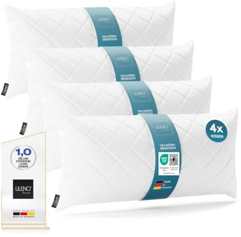LILENO HOME - Set di 4 imbottiture per cuscini, 40 x 80 cm, lavabili a 95 °C, adatte per persone allergiche, inserto in poliestere per cuscini da divano, cuscini da cocktail e cuscini da letto