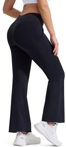 ZENGVEE Bootcut Yoga Pants for Women with Pocket Flared Leggings High Waist | trousers tummy control workout bootleg work pants,quick dry comfortable soft stretch pants