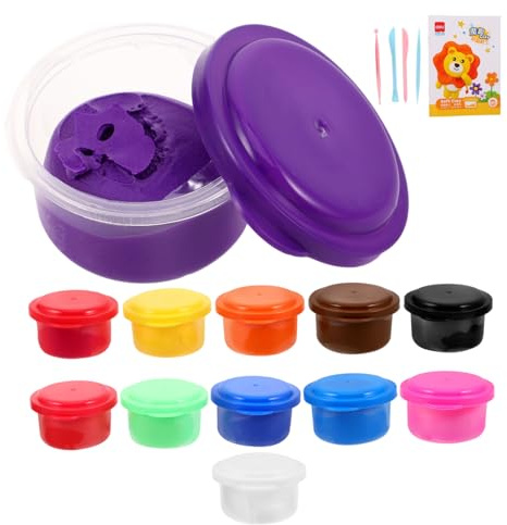 SUPVOX Kit de Pâte à Modeler Non Collante pour Garçon Fille Couleurs avec Outils Facile à Mouler et Nettoyer pour Activités Créatives et Projets Scolaires