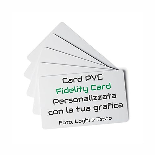 Generico Tessera Card PVC Biglietto da visita personalizzato impermeabile in PVC ideale per fidelity card, buoni Spessore 0.76mm