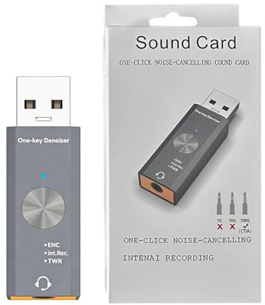 Tarjeta Sonido para PC Adaptador USB A 3.5mm Con Reducción Ruido