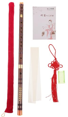 Alipis Flauta de Bambú Marrón Oscuro para Principiantes y Avanzados, Instrumento Musical Tradicional Chino en Tono E, Portátil y Ligera para Práctica y Presentación