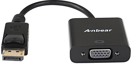 Anbear DisplayPort to VGA Adapter, Gold Plated DisplayPort for Enabled Desktops and Laptops to VGA Converter 1080P@60HZ(1Pack, DP)