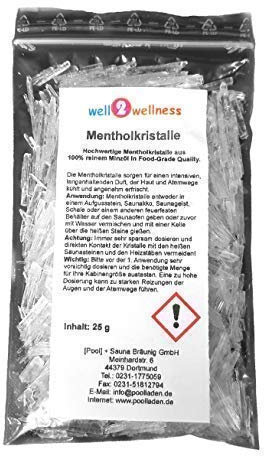 Well2wellness Menthol Cristaux Intensive en sachet de 25 g - en 100% huile pur de menthe
