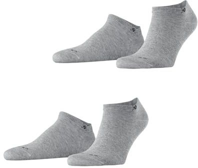 Burlington herr Ankelstrumpor Everyday Sneaker Multipack M Sn bomull kort enfärgat 2 par, Grå Light Grey 3400, 40-46