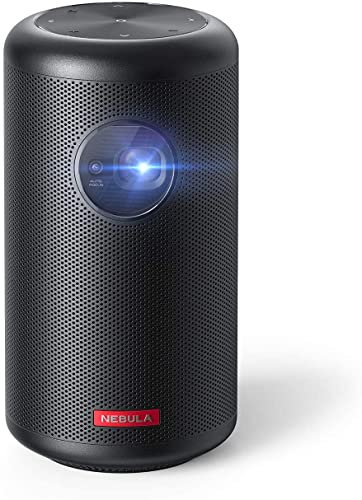 Anker NEBULA Capsule Max, Pint-Sized Wi-Fi Mini Projector, 200 ANSI Lumen Portable Projector, Native 720p HD, 8W Speaker, Movie Projector, 100 Inch Picture, 4-Hour Video Playtime(Renewed)