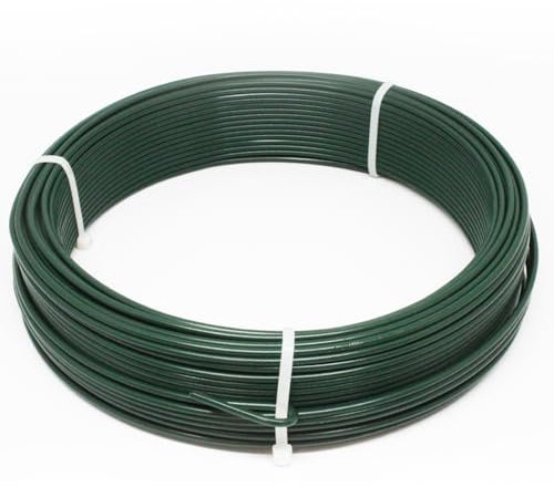 Linxor - Fil de Tension en Acier galvanisé plastifié pour Grillage ou Autre - 50 m x 2.4mm Ø - Vert