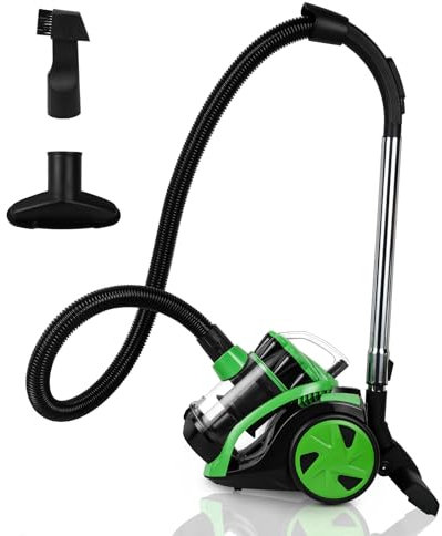 Gimisgu Aspirateur sans sac - 900 W - Puissance d'aspiration puissante - Idéal pour les personnes allergiques - Filtre hygiénique silencieux - Brosse de sol pour tapis et sols durs