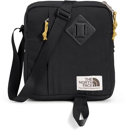 The North Face Berkeley Crossbody Bag | Adjustable Strap, Water-Repellent Finish, Internal Divider & External Pocket, TNF Black/Mineral Gold-NPF, One Size