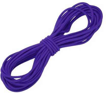 QUARKZMAN Corda Elastica Corda Elastica Pesante 5/32 11 Iarde (4mmx10m) Corda Elastica per Cucito Fai da Te Cintura da Campeggio All'Aperto con Gancio, Viola Scuro