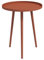 Outsunny Beistelltisch Garten, wetterfester Gartentisch mit erhöhtem Rand, Balkontisch aus Stahl, runder Kaffeetisch 20kg belastbar, Ø40x50H cm, Sofatisch für Outdoor Indoor Balkon Terrasse Rot