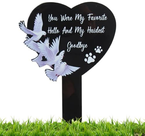 Commémorative, Stèles Commémoratives Décorations De Cimetière pour Maman, Décorations Cœur pour Cimetière Extérieur Ami et Anniversaire Résistantes aux Intempéries