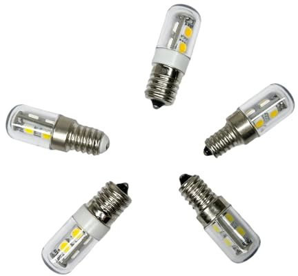 eufeifeiegds Bombilla LED tipo maíz E14, E12, E17, CA 110 V, 220, 5050 SMD, 1 W, for refrigerador, campana extractora, máquina de coser(Cold White 6000K,E17 110V)