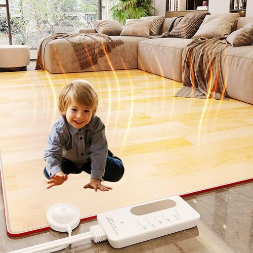 Alfombra calefactora eléctrica, alfombra calefactora, calentador de suelo radiante, alfombrillas calefactoras, calentador de pies debajo del escritorio(50x60cm)