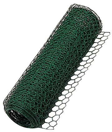 Xclou Sechseckgeflecht, Maschendrahtzaun, Rolle ca. 10 m Käfigdraht, Drahtgeflecht 6-eck, Kaninchendraht aus Metall, Drahtzaun kunststoffbeschichtet, Kleintierzaun, Volierendraht, grün