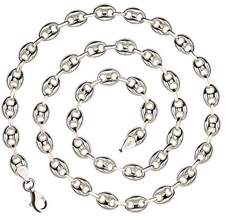 925 Silberkette: Bohnenkette Silber 8.5mm 65cm - BK-8.5-65