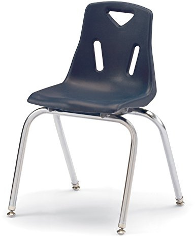 Jonti-Craft Berries 8148JC1112 Stacking Chair with Chrome-Plated Legs, 18 Height, Navy