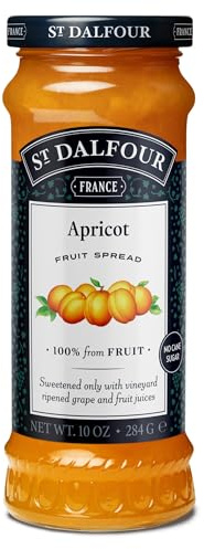 St. Dalfour Apricot Fruit Spread - 10oz - 100% from Fruit, No Artificial Ingredients, Non-GMO, No Cane Sugars, All Natural, Made in France