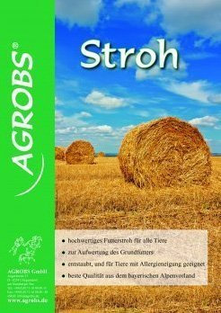 Agrobs Futterstroh 4 kg, Geschmacklos, für Verschiedene Kleintiere, Tierstreu