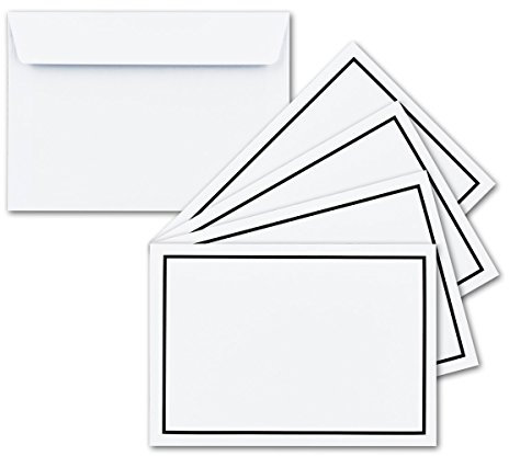 50x Trauer-Brief-Umschläge DIN C6 mit schwarzem Rahmen - 114 x 162 mm - Haftklebung ohne Fenster - Trauer-Rand in Schwarz - TrauerPapiere by GUSTAV NEUSER