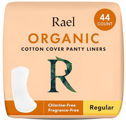 Rael Slipeinlagen Damen Bio-Baumwollüberzug - Leichte Saugstärke, Ohne Duft, Chlorfrei, Vegan (Normal, 44 Stück)