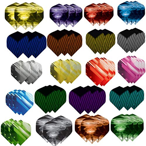 Hopewey Dart Flights, 60 Piezas Dartflys Standard Darts Vuelos para Dardos de Acero y Blandos FBY2