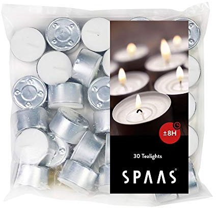 Spaas Tealights Bag x30, 8 Hours, White