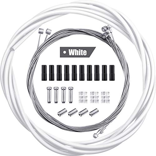 Juego de 4 Piezas Carcasas de Cable deFreno Interior de Bicicleta Universal Reemplazo de Cable de Freno de Bicicleta para Bicicleta de Montaña y Carretera (Blanco)