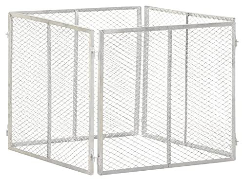 ARKEM Compostiera da Giardino 85x85x70 cm in Ferro Zincato,Compostiera Domestica, Compostiera da Giardino e da Balcone, Bidone per Compost Girevole