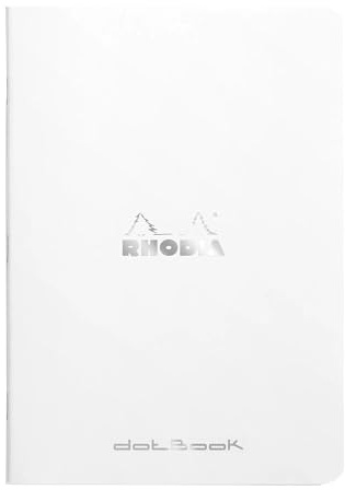 Rhodia 119200Cpack - Set of 10 White Staplebound Notebooks - A5 Dotted - 96 pages - 80gsm Clairefontaine White paper - Waterproof Flexible Card Cover - Classic
