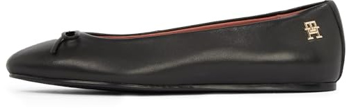 Tommy Hilfiger Donna Ballerine Flat Bow in Pelle, Nero (Black), 36