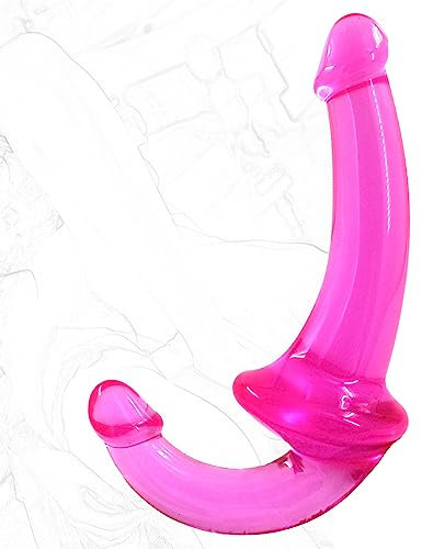 DstoLusre Doppio dildo anale dildo in silicone doppio pene plug anale senza spalline doppia penetrazione G-spot SM sex toy for coppie lesbiche(Rosa)