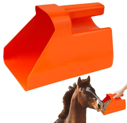 Pala de grano, cuchara de pellets resistente, cuchara de servicio de alimentos, cuchara grande apilable, cucharón de mano para ganaderos, 8.66 x 6.3 x 6.3 pulgadas