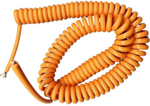Bobina retrattile a filo elastico multicore, Cavo di ricarica a 3 conduttori da 1 mm2, filo di espansione in rame privo di ossigeno arancione, allungabile da 1 metro a 20 metri(Stretch 1 Meters)