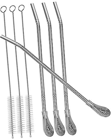 Ciieeo 1set Inossidabile Con Cucchiaio e Spazzola Per Tè Strumenti Creativi Per Mischiare Bevande Casa e Al Ristorante Facile Da Pulire e Riutilizzabile