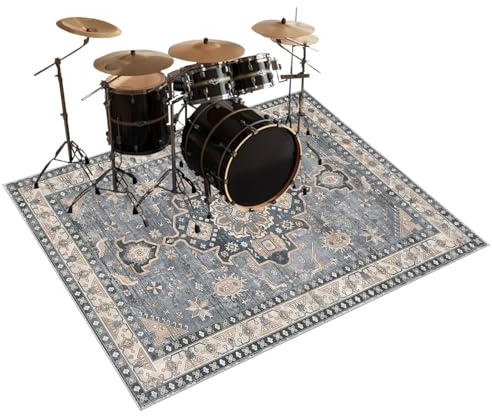 Drum Carpet Drum Rug Drum Mat Soundproof Blanket For Bass Drum Snare Jazz Drum Kit Shock Electronic Drum Thickened Drum Carpet Professional Non-Slip Rugs Musical Instrument Mat Drum Rugs 110 x 80 cm