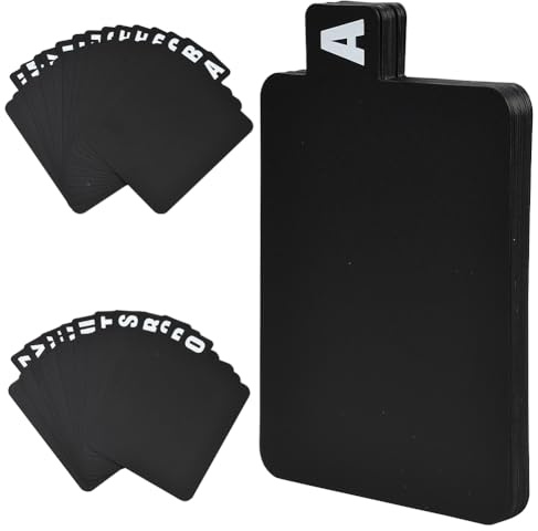SOFPLATE 26 separador de Discos de Vinilo Separador de Plástico para Álbumes Separadores Negros de la A A la Z para DVD Organizadores Alfabéticos con Pestañas Alfabéticas Soporte para Discos Tarjeta d