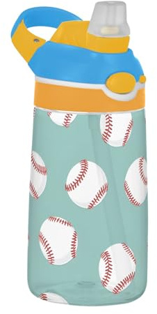 Mnsruu Bottiglia d'acqua per bambini blu chiaro con cannuccia Tritan bottiglia per scuola all'aperto viaggi