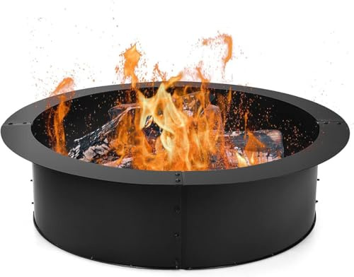 KOMFOTTEU - Anillo para chimenea redonda, diámetro 76 cm, metal, altura 26 cm