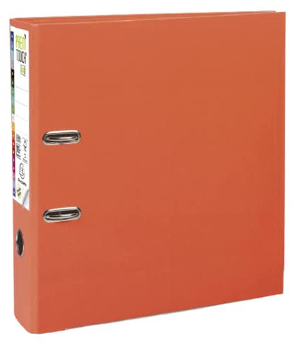 Exacompta 53344E Premium PP-Ordner Prem´Touch. 8 cm breit DIN A4 Kunststoffbezug außen Papierbezug innen Rückenschild austauschbar Ringordner Aktenordner Briefordner Plastikordner orange